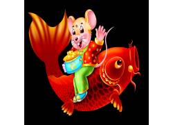 新年鼠年年年有鱼老鼠吉祥元素
